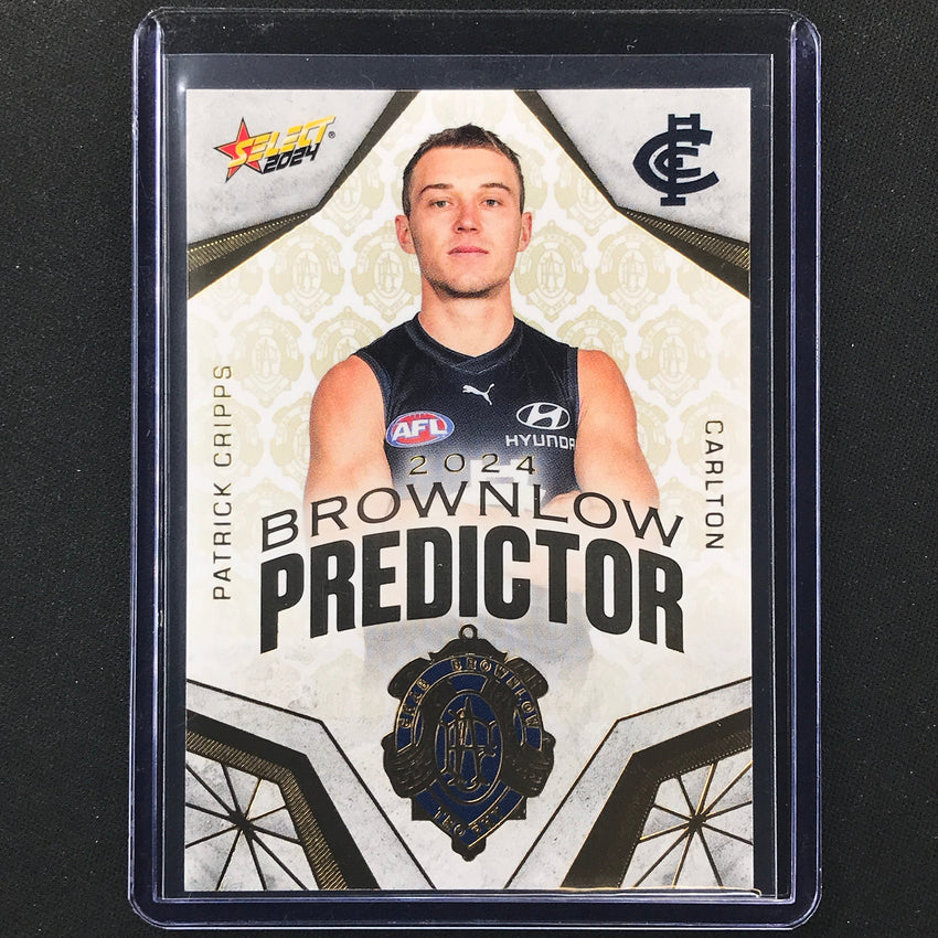 2024 Footy Stars Patrick Cripps Brownlow Predictor Gold 6/315 No 14