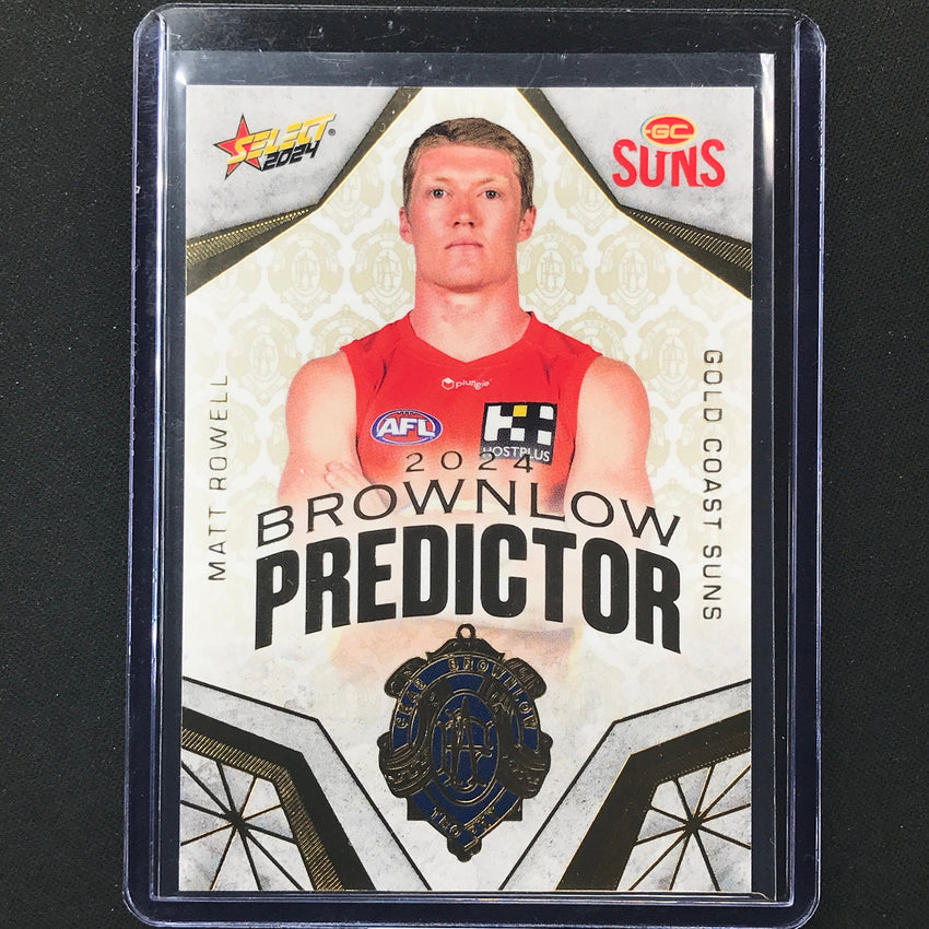 2024 Footy Stars Matt Rowell Brownlow Predictor Gold 28/315 No 52