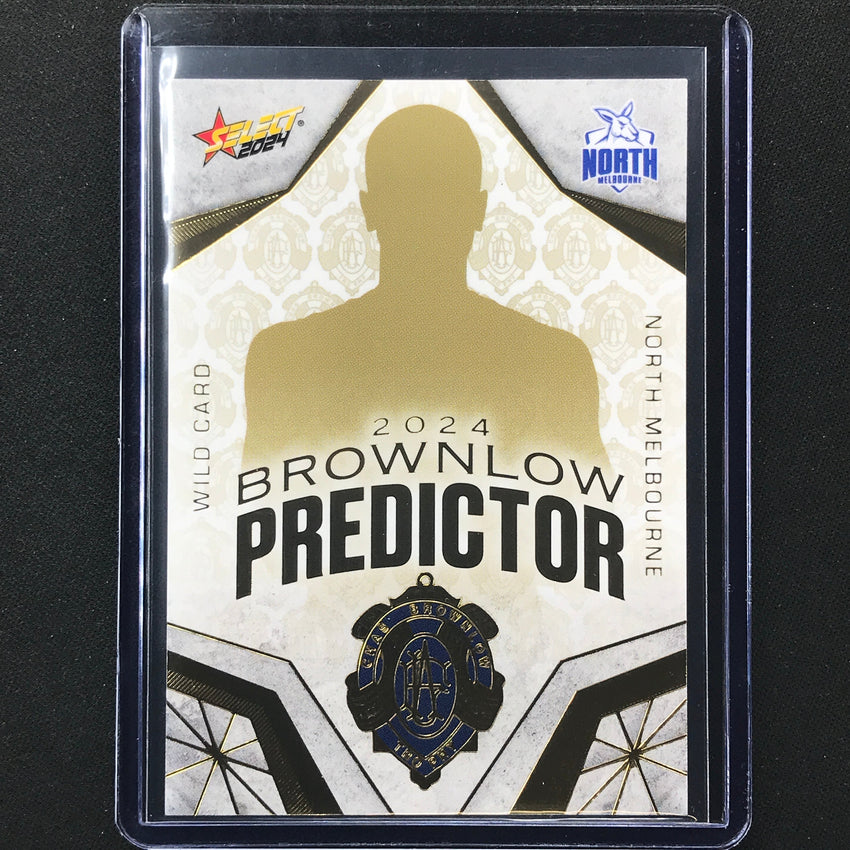 2024 Footy Stars North Melborne Wild Card Brownlow Predictor Gold 23/315 No 72