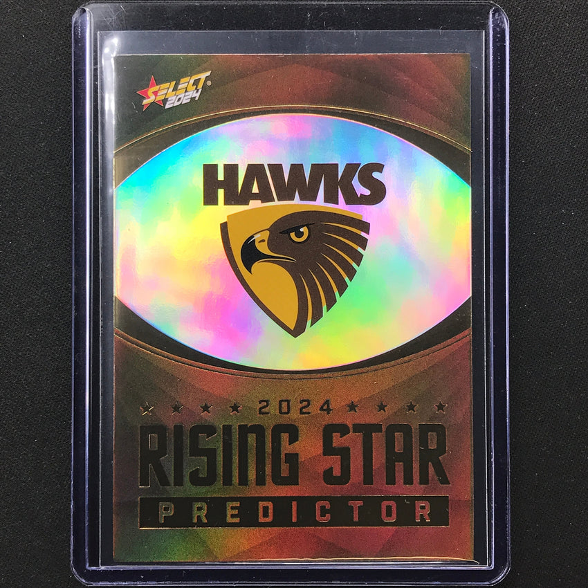 2024 Footy Stars Hawthorn Rising Star Predictor Gold 57/315
