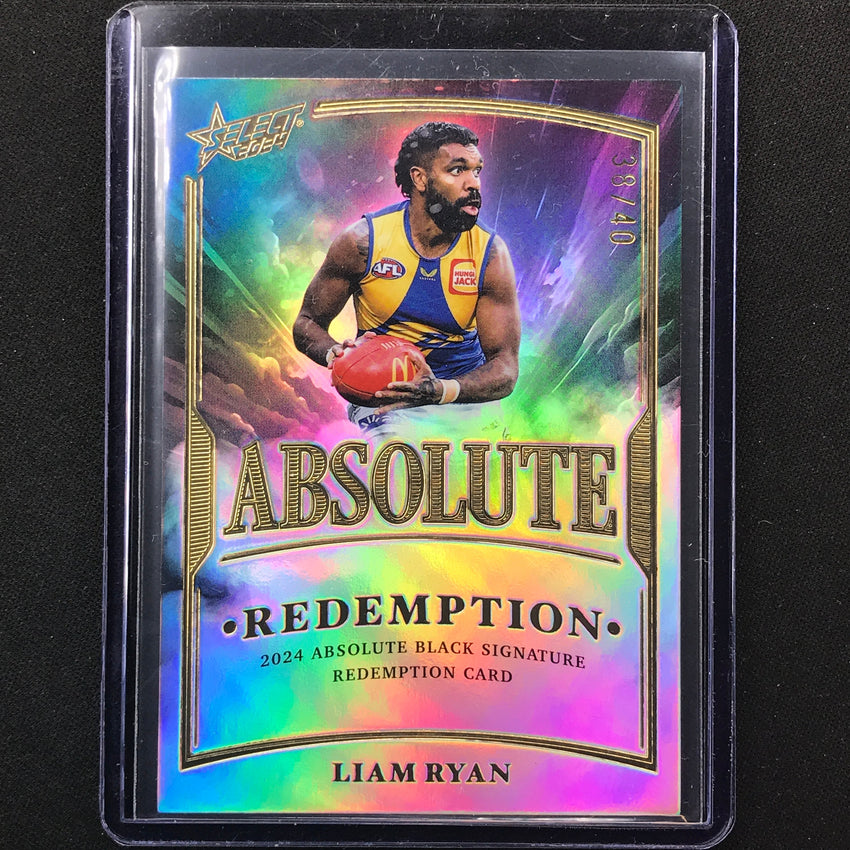 2024 Footy Stars Liam Ryan Absolute Black Signature Redemption 38/40