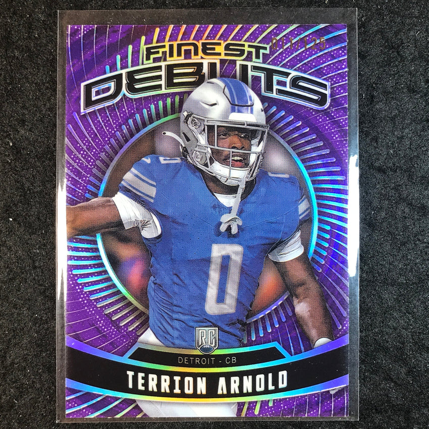 2024 Topps Finest NFL TERRION ARNOLD Debut Rookie Purple Refractor 11/125 #26