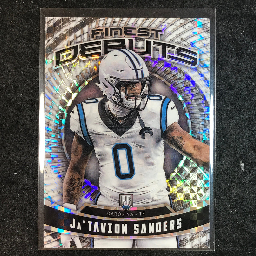 2024 Topps Finest NFL JA'TAVION SANDERS Debut Rookie Checkerboard Refractor #22