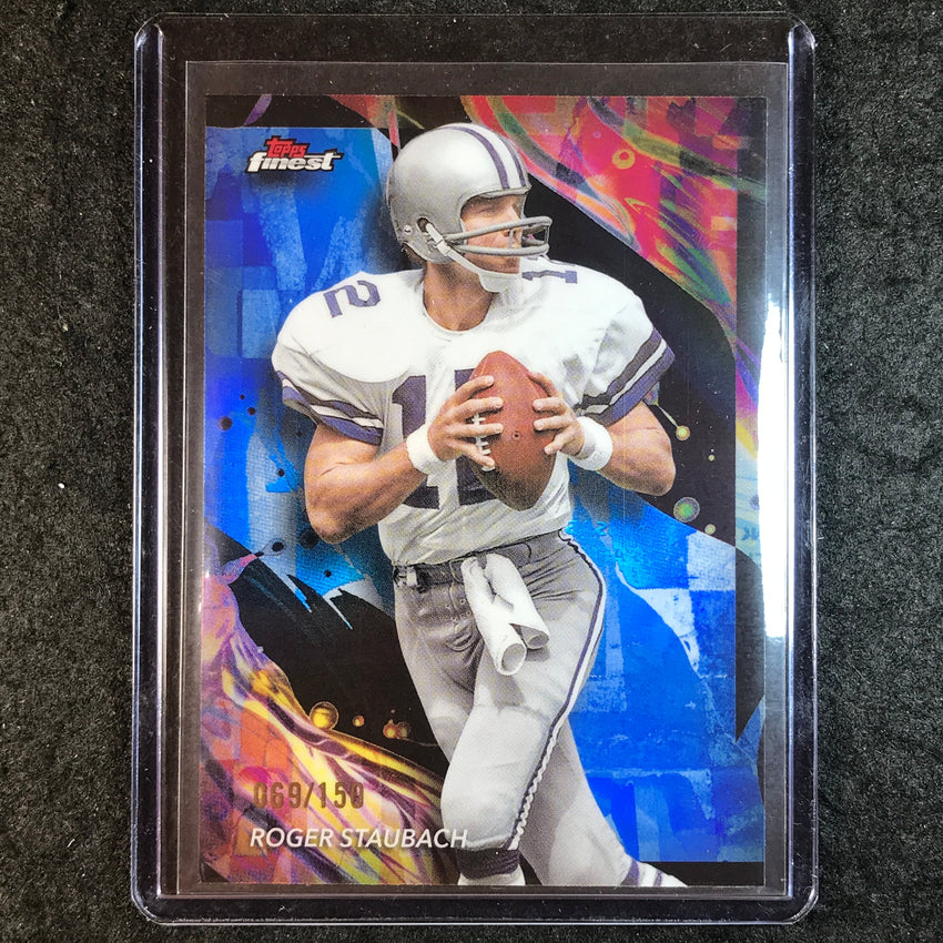 2024 Topps Finest NFL ROGER STAUBACH Base Blue Refractor 69/150 #113