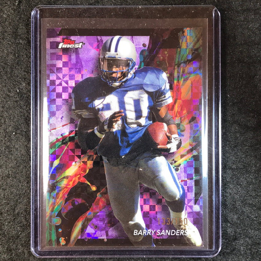 2024 Topps Finest NFL BARRY SANDERS Base Purple Checkerboard Refractor 133/150