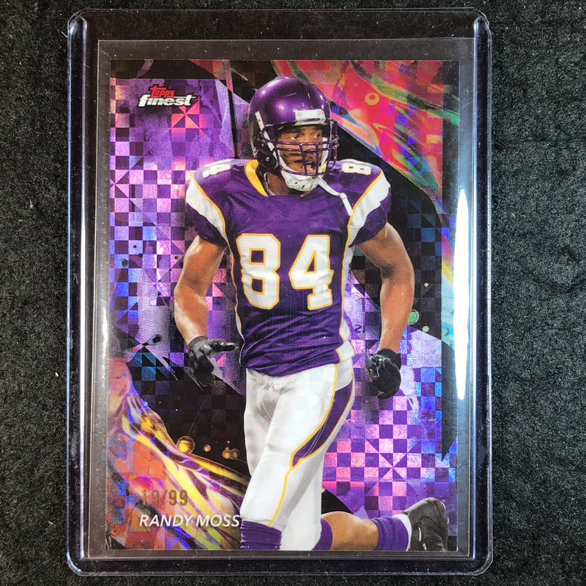 2024 Topps Finest NFL RANDY MOSS Base Purple Checkerboard Refractor 19/99