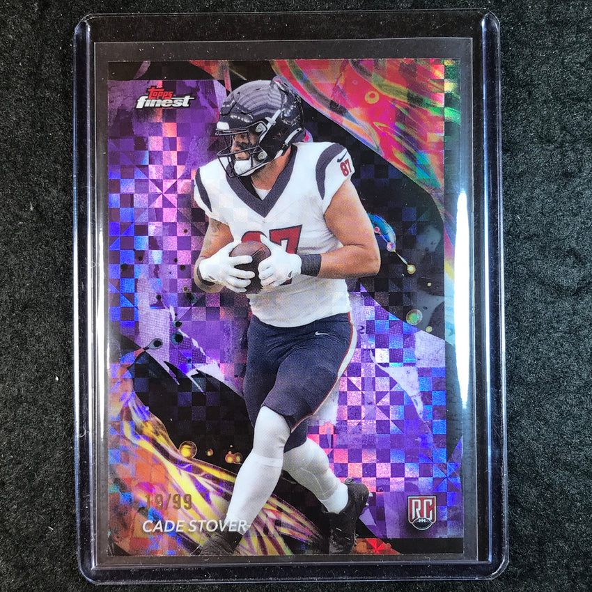 2024 Topps Finest NFL CADE STOVER Rookie Purple Checkerboard Refractor 19/99