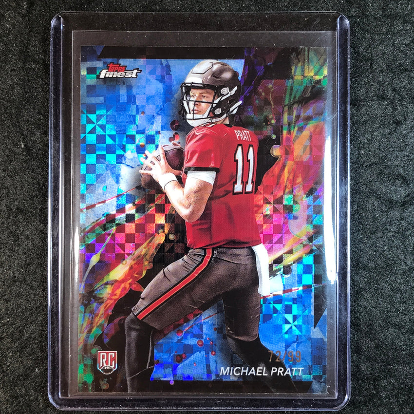 2024 Topps Finest NFL MICHAEL PRATT Rookie Blue Checkerboard Refractor 72/99