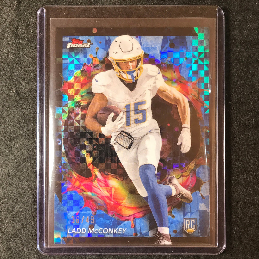 2024 Topps Finest NFL LADD MCCONKEY Rookie Blue Checkerboard Refractor 36/49