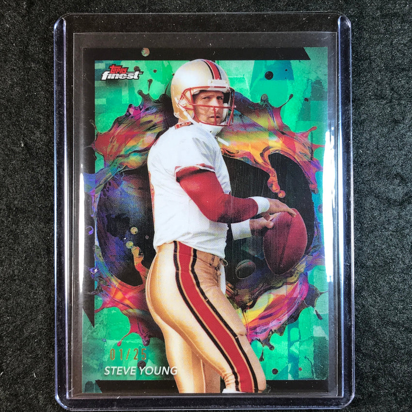 2024 Topps Finest NFL STEVE YOUNG Base Green Refractor 1/25