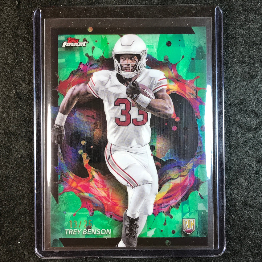 2024 Topps Finest NFL TREY BENSON Rookie Green Refractor 13/25