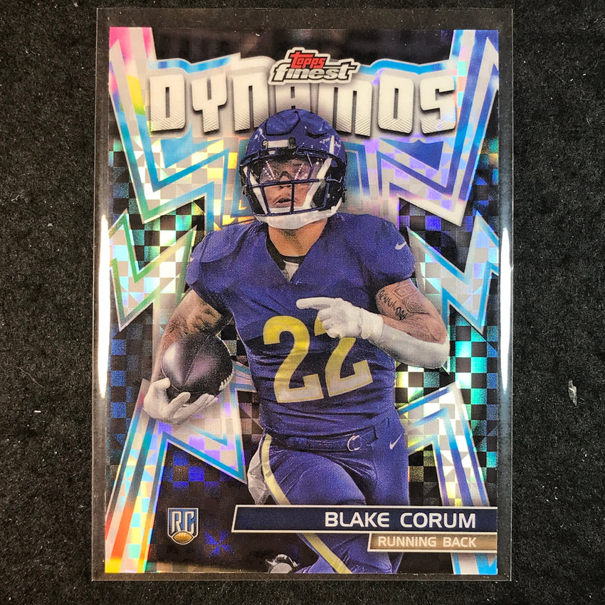 2024 Topps Finest NFL BLAKE CORUM Dynamos Rookie Checkerboard Refractor #4