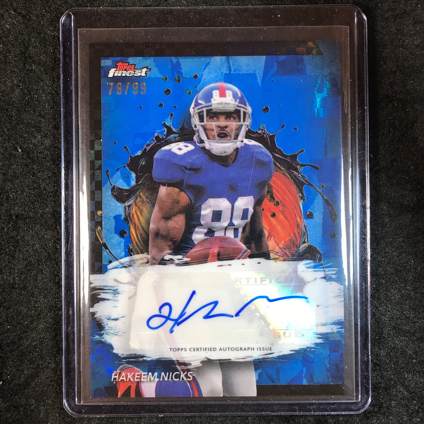 2024 Topps Finest NFL HAKEEM NICKS Finest Autograph Blue Refractor 78/99