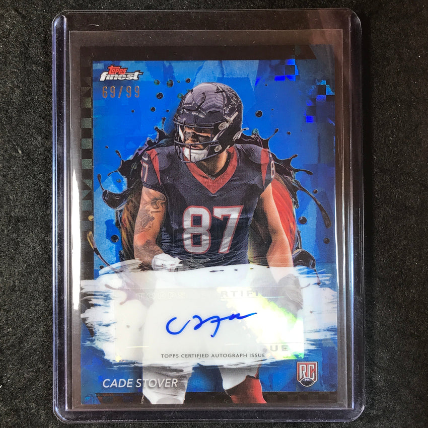 2024 Topps Finest NFL CADE STOVER Rookie Finest Autograph Blue Refractor 69/99