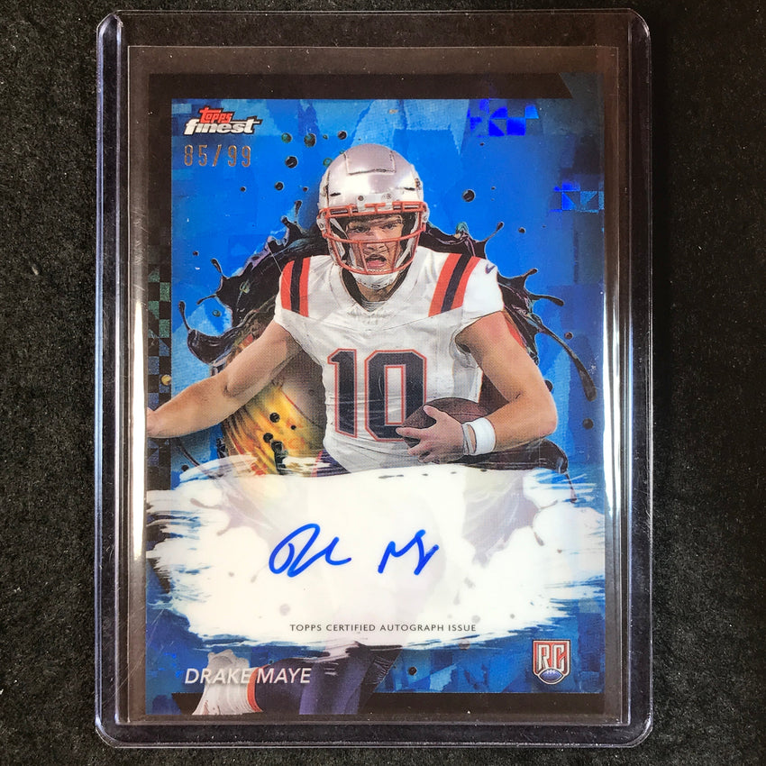 2024 Topps Finest NFL DRAKE MAYE Rookie Finest Autograph Blue Refractor 85/99