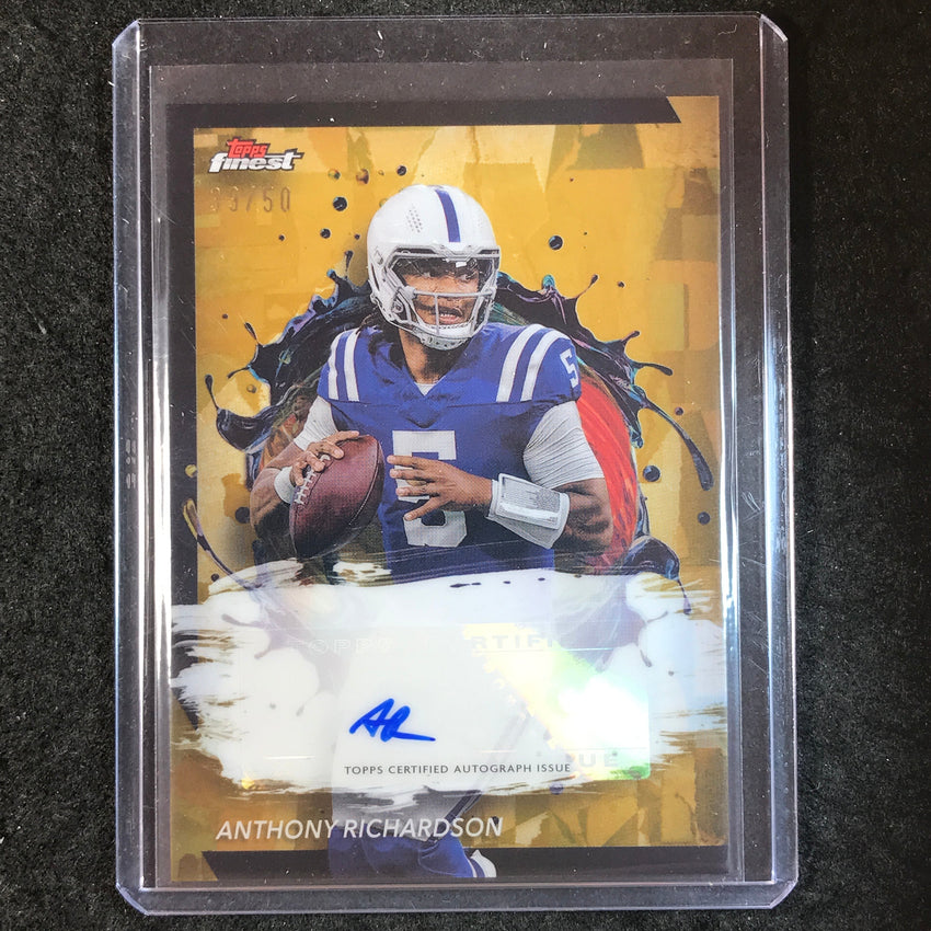 2024 Topps Finest NFL ANTHONY RICHARDSON Finest Autograph Gold Refractor 39/50