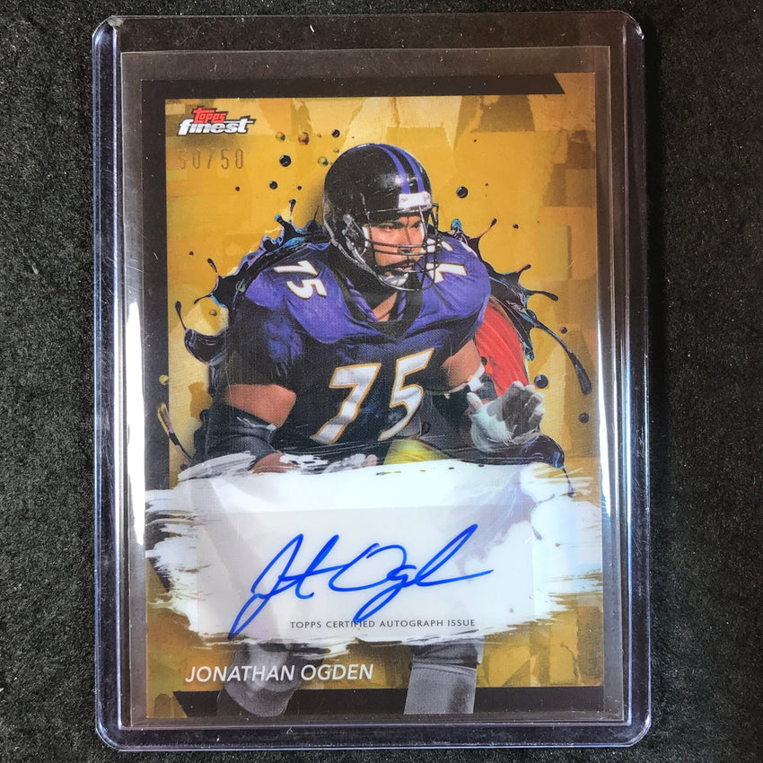 2024 Topps Finest NFL JONATHAN OGDEN Finest Autograph Gold Refractor 50/50