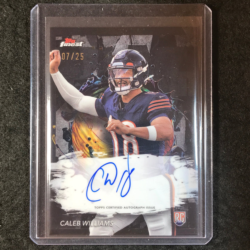 2024 Topps Finest NFL CALEB WILLIAMS Rookie Autograph Black Refractor 7/25