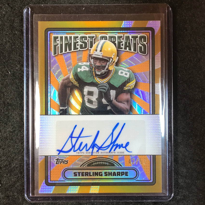2024 Topps Finest NFL STERLING SHARPE Finest Greats Auto Gold Refractor 42/50