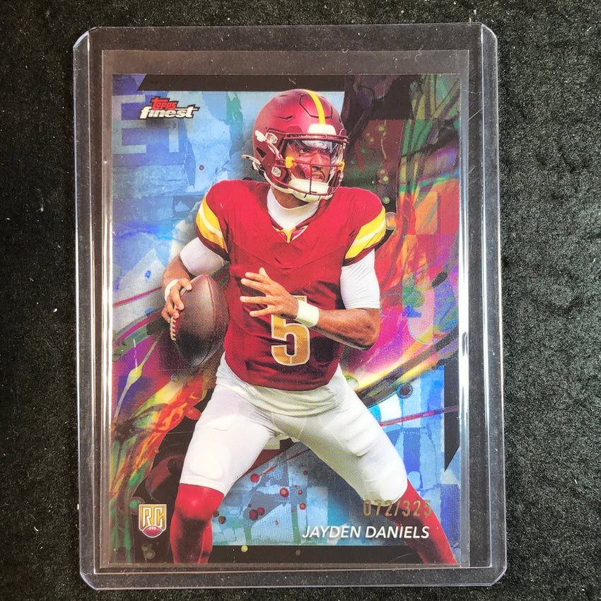 2024 Topps Finest NFL JAYDEN DANIELS Rookie Sky Blue Refractor 72/325 #67