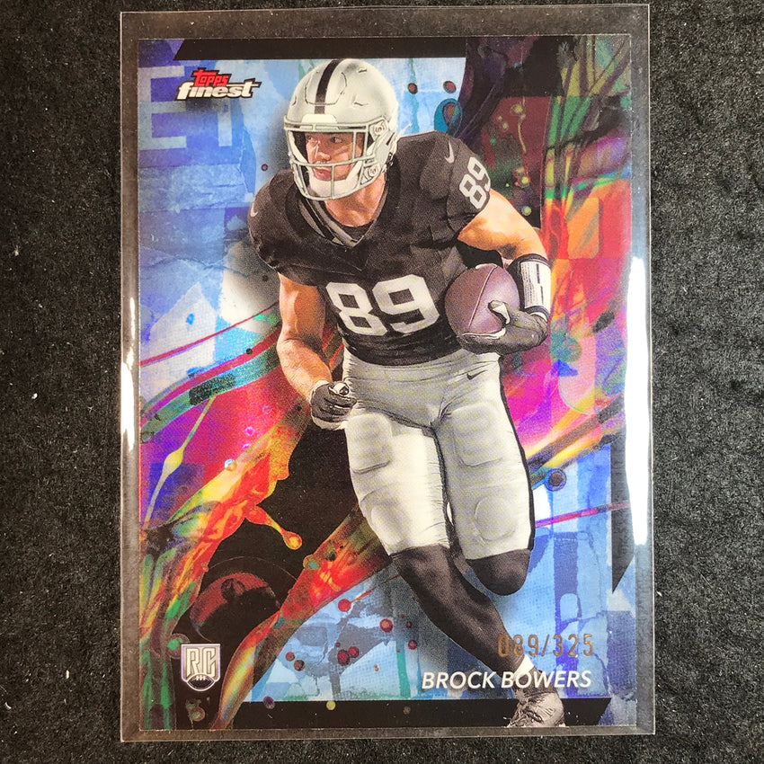 2024 Topps Finest NFL BROCK BOWERS Rookie Sky Blue Refractor 89/325 #82