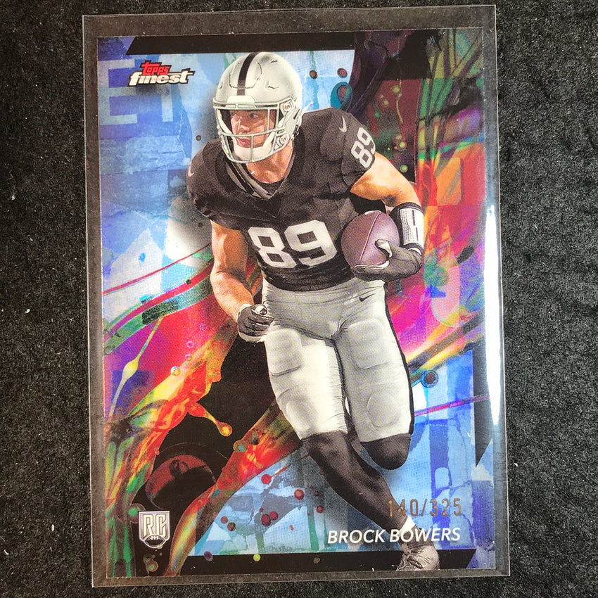2024 Topps Finest NFL BROCK BOWERS Rookie Sky Blue Refractor 140/325 #82