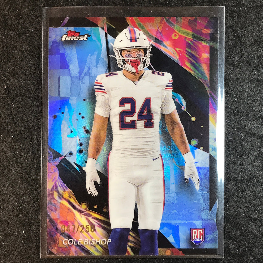 2024 Topps Finest NFL COLE BISHOP Rookie Sky Blue Refractor 47/250 #174