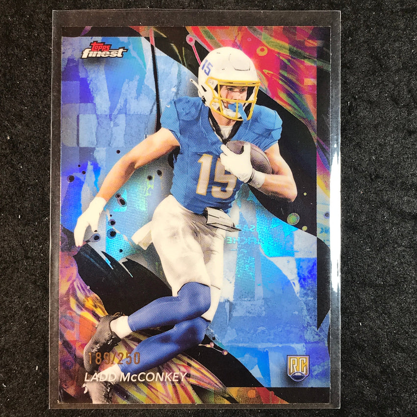 2024 Topps Finest NFL LADD MCCONKEY Rookie Sky Blue Refractor 189/250 #186