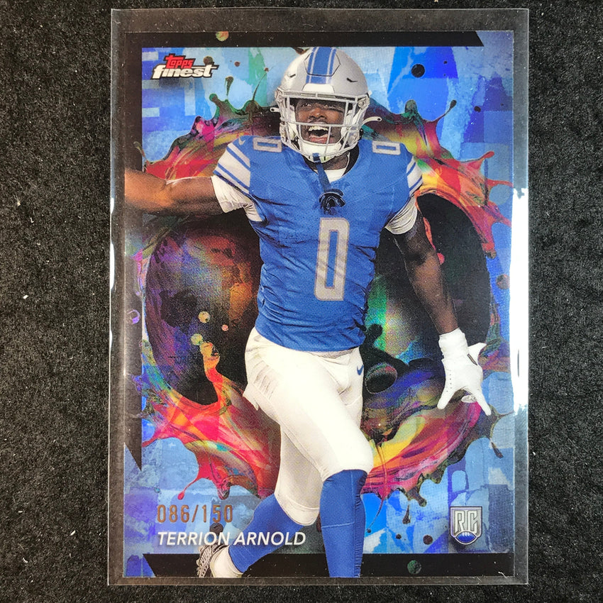 2024 Topps Finest NFL TERRION ARNOLD Rookie Sky Blue Refractor 86/150 #291