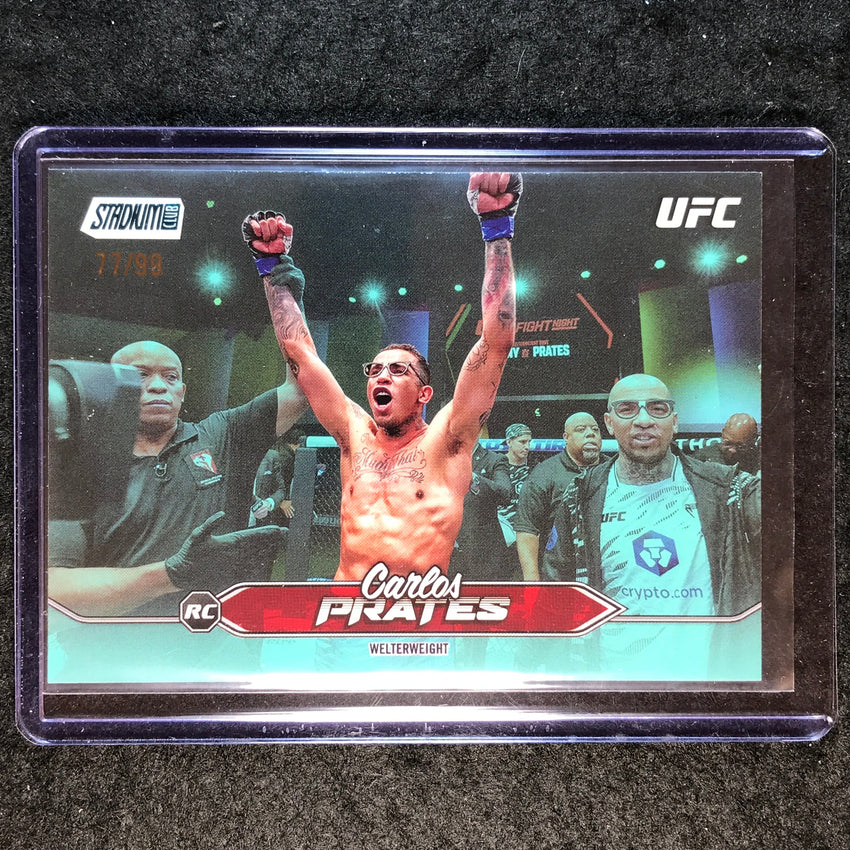2025 Topps Stadium Club UFC CARLOS PRATES Rookie Base Turqiose Foil 77/99 #78