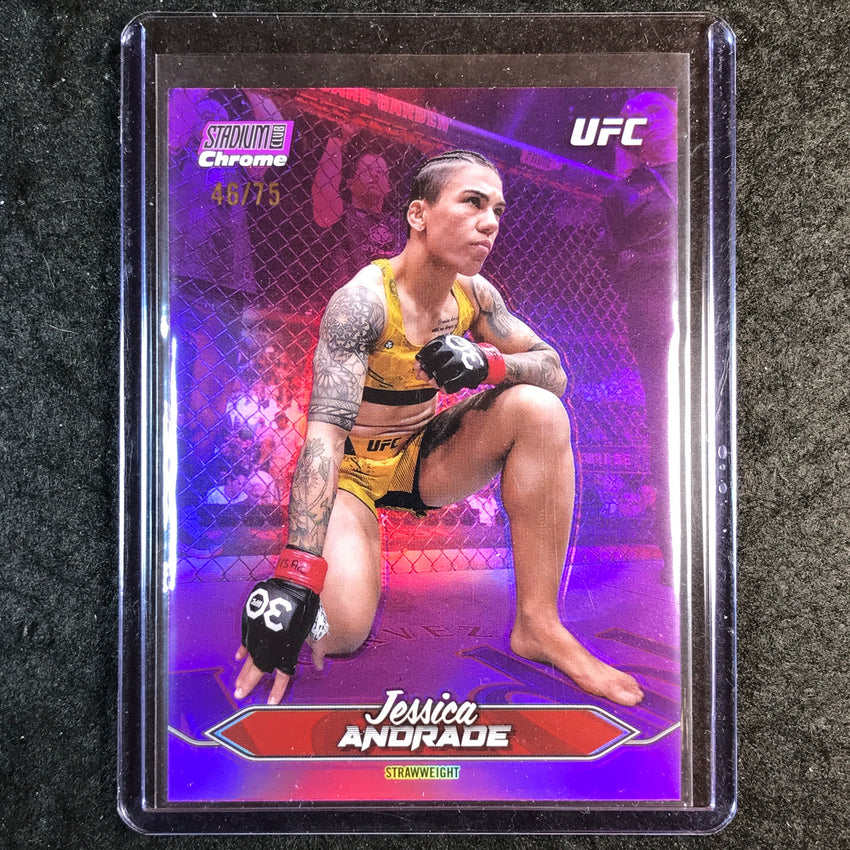 2025 Topps Stadium Club UFC JESSICA ANDRADE Chrome Purple 46/75 #185