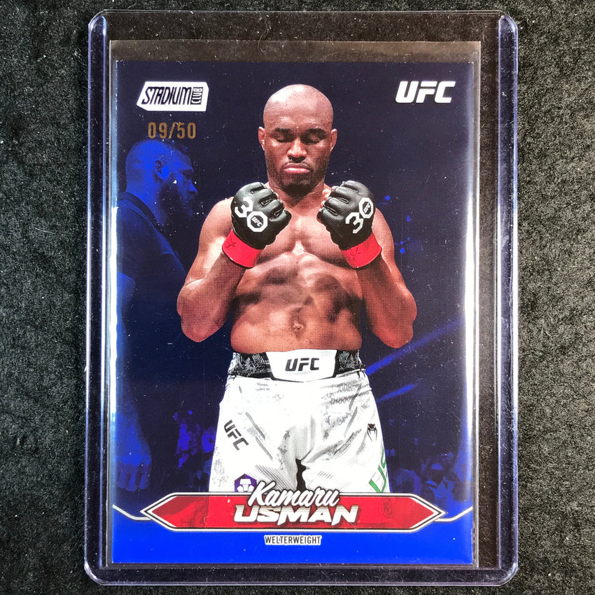 2025 Topps Stadium Club UFC KAMARU USMAN Base Blue Foil 9/50 #86