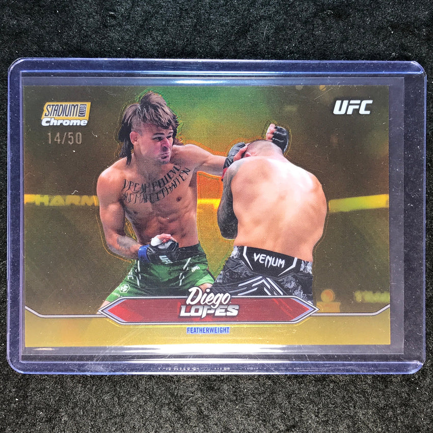 2025 Topps Stadium Club UFC DIEGO LOPES Chrome Gold 14/50 #118