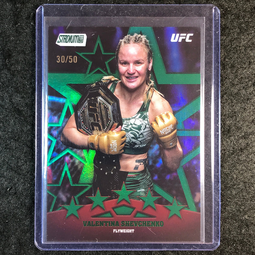 2025 Topps Stadium Club UFC VALENTINA SHEVCHENKO Special Forces Green 30/50 #10