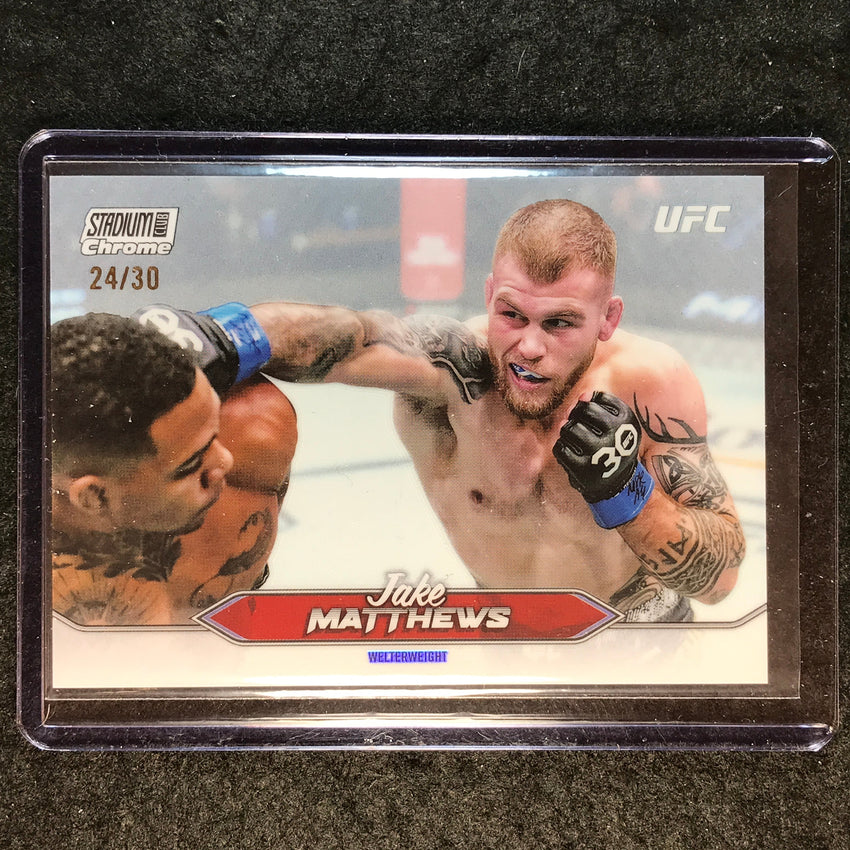 2025 Topps Stadium Club UFC JAKE MATTHEWS Chrome Pearl White 24/30 #178