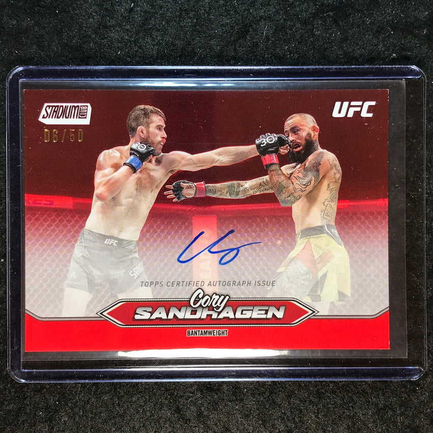 2025 Topps Stadium Club UFC CORY SANDHAGEN Base Auto Red 6/50