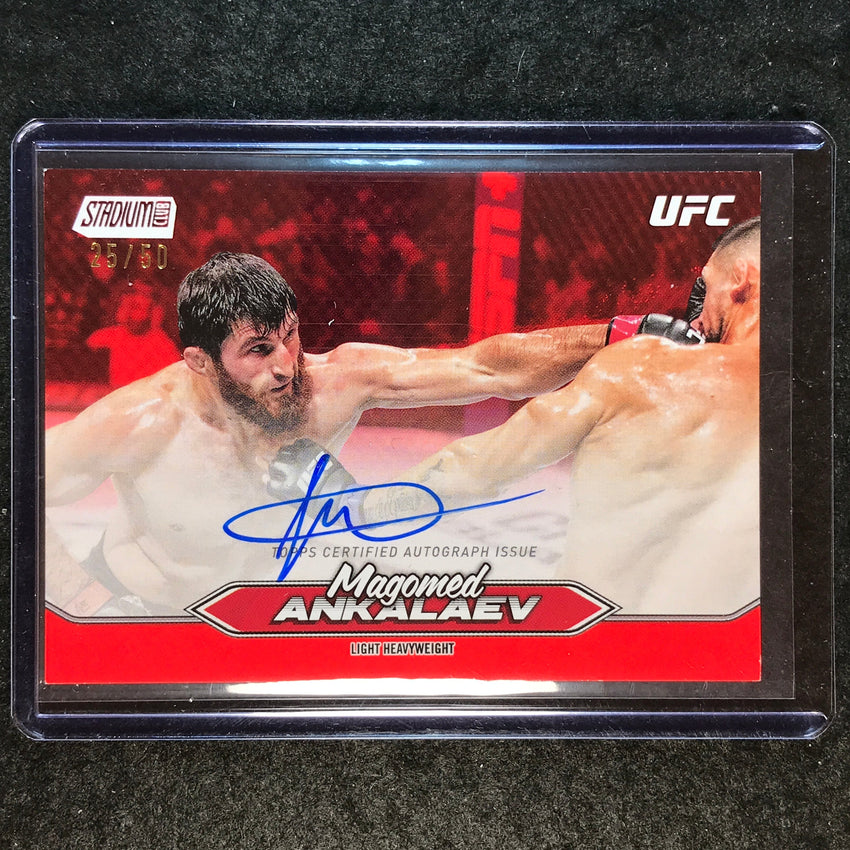 2025 Topps Stadium Club UFC MAGOMED ANKALAEV Base Auto Red 25/50