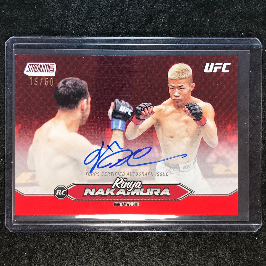 2025 Topps Stadium Club UFC RINYA NAKAMURA Base Rookie Auto Red 15/50