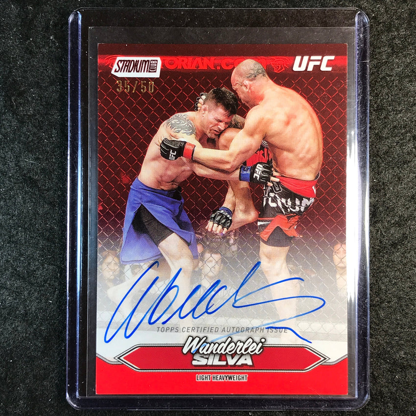 2025 Topps Stadium Club UFC WANDERLEI SILVA Base Auto Red 35/50