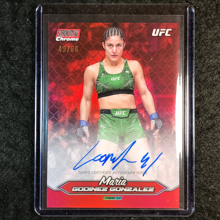 2025 Topps Stadium Club UFC MARIA GODINEZ GONZALEZ Chrome Auto Red 49/50
