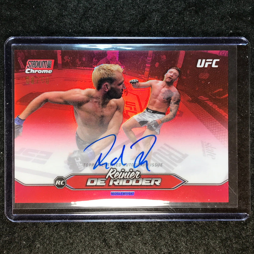 2025 Topps Stadium Club UFC REINIER DE RIDDER Chrome Rookie Auto Red 8/50