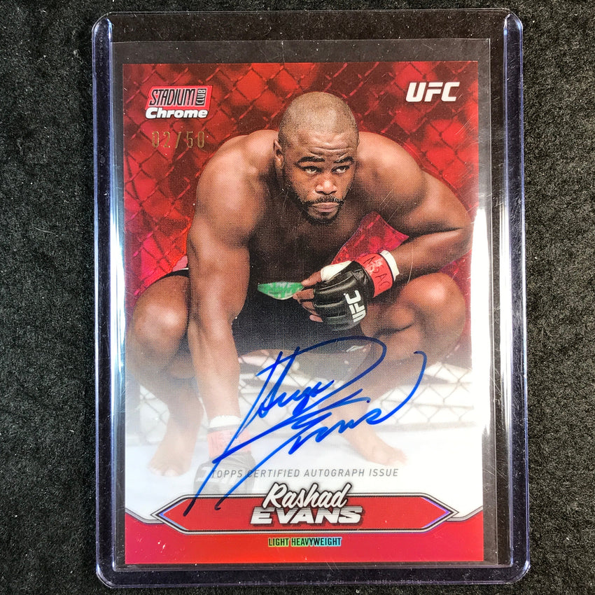 2025 Topps Stadium Club UFC RASHAD EVANS Chrome Auto Red 2/50