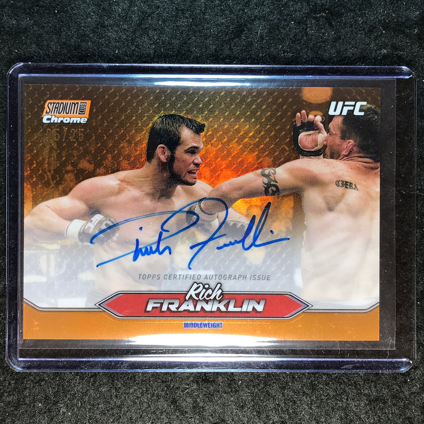 2025 Topps Stadium Club UFC RICH FRANKLIN Chrome Auto Orange 25/25