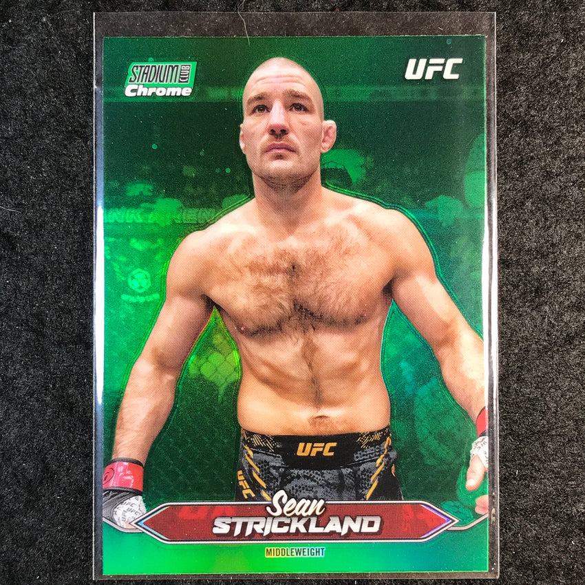 2025 Topps Stadium Club UFC SEAN STRICKLAND Chrome Green Refractor #C-82
