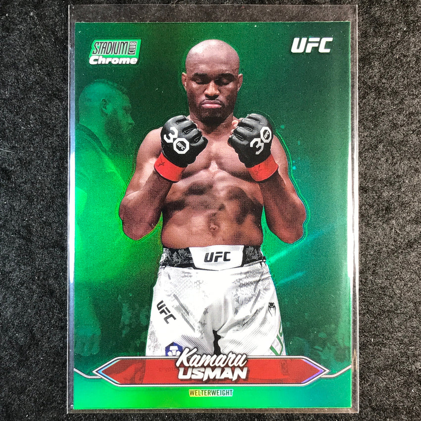 2025 Topps Stadium Club UFC KAMARU USMAN Chrome Green Refractor #C-86