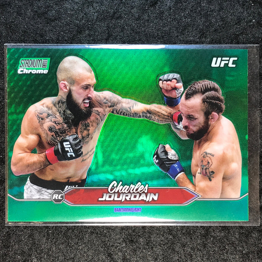 2025 Topps Stadium Club UFC CHARLES JOURDAIN Rookie Chrome Green Refractor #136