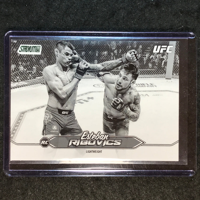 2025 Topps Stadium Club UFC ESTEBAN RIBOVICS Rookie Base Black and White #186