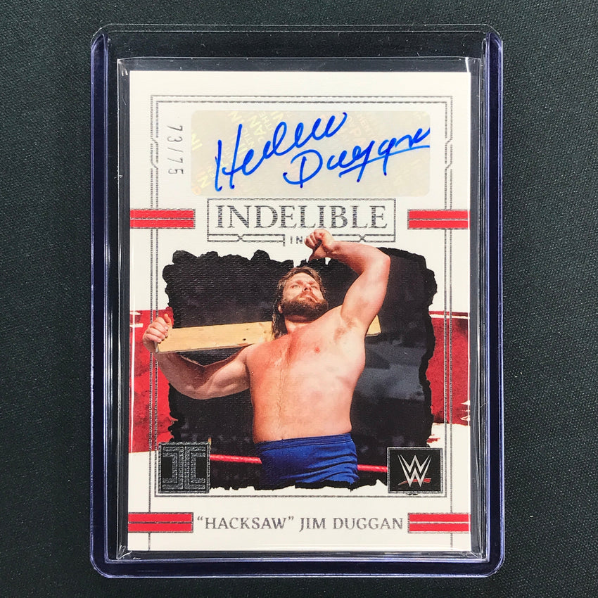 2023 Impeccable WWE Hacksaw Jim Duggan Indelible Ink Auto Base 73/75