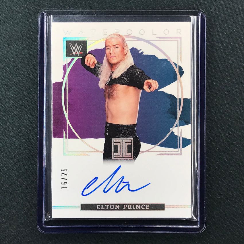 2023 Impeccable WWE Elton Prince Watercolor Auto Silver 16/25