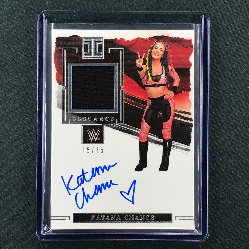 2023 Impeccable WWE Katana Chance Elegance Memorabilia Relic Auto Base 15/75